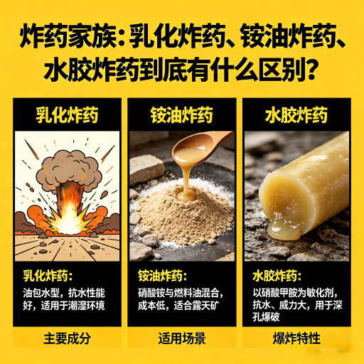 金银川路街道炸药家族：乳化炸药、铵油炸药、水胶炸药到底有什么区别？